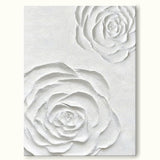 Minimalist Wall Art Large 3d White Textured Flower Painting Minimalist Floral Wall Art