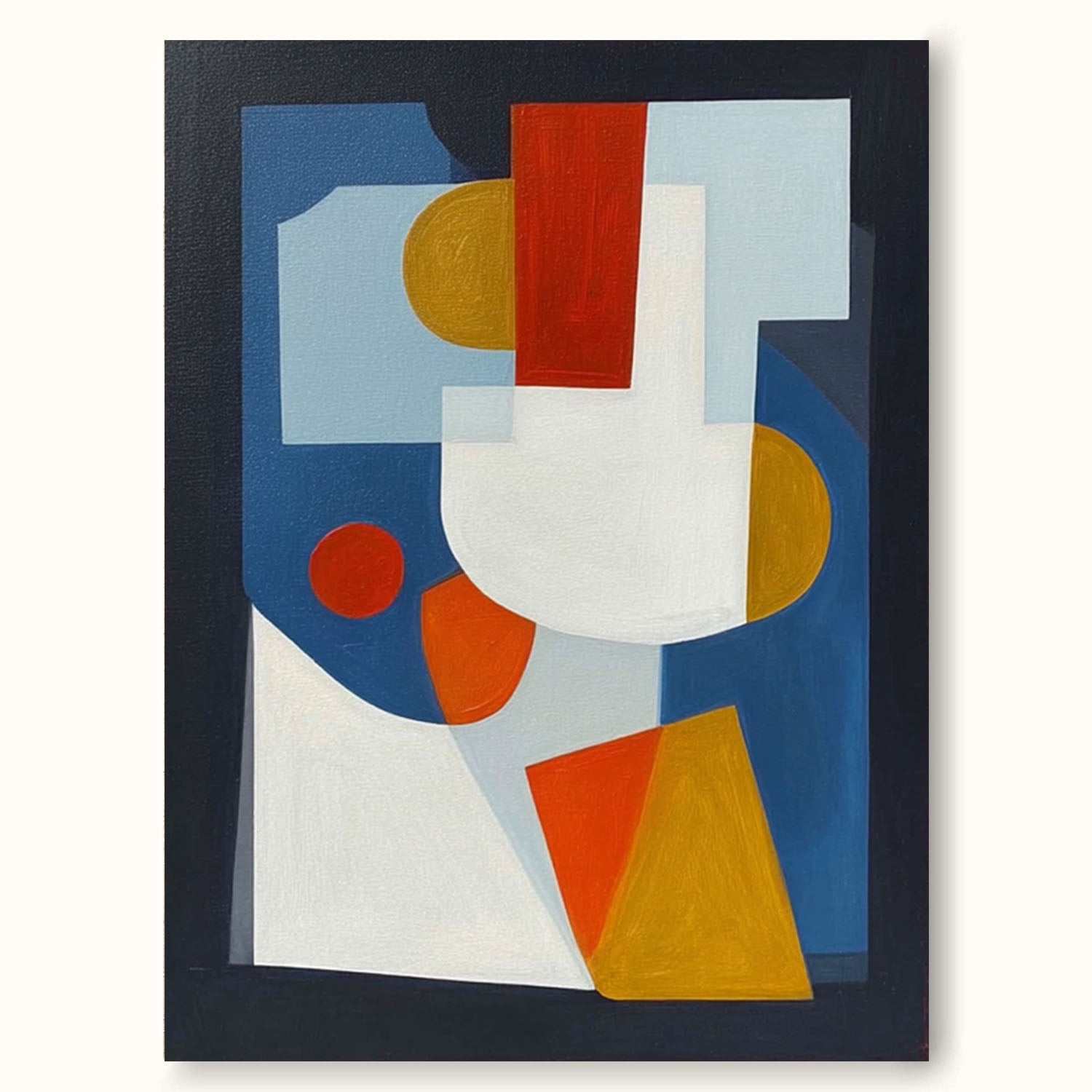 Large Modern Geometric Abstract Painting Large Bold Color Geometric Abstract Canvas Art Neutral Contemporary Wall Art