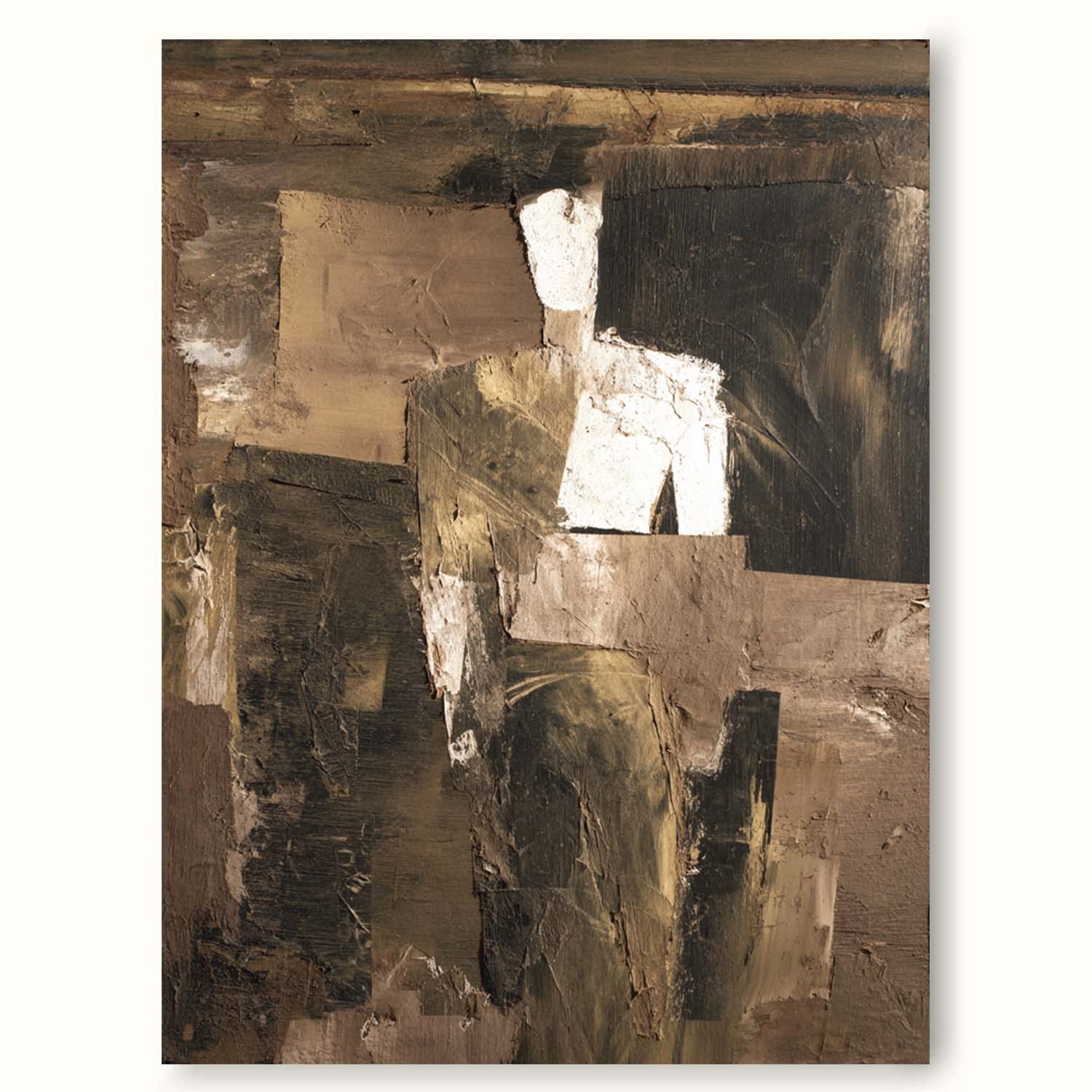 Contemporary Abstract People Wall Art Large Wabi Sabi Brown Abstract Artwork Neutral Brown And Black Oil Painting
