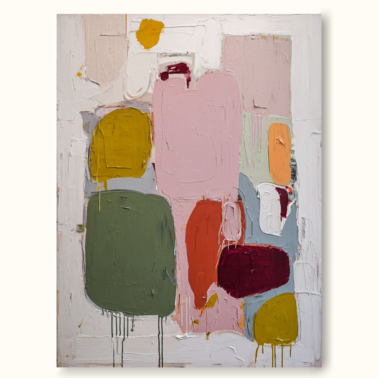 Large Multicolor Minimalist Abstract Painting On Canvas Colorful Abstract Texture Painting Contemporary Multicolor Abstract Painting