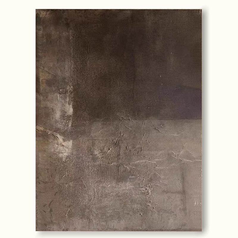 Brown Abstract Wall Art Minimalist Brown And Grey Textured Painting Wabi Sabi Wall Art