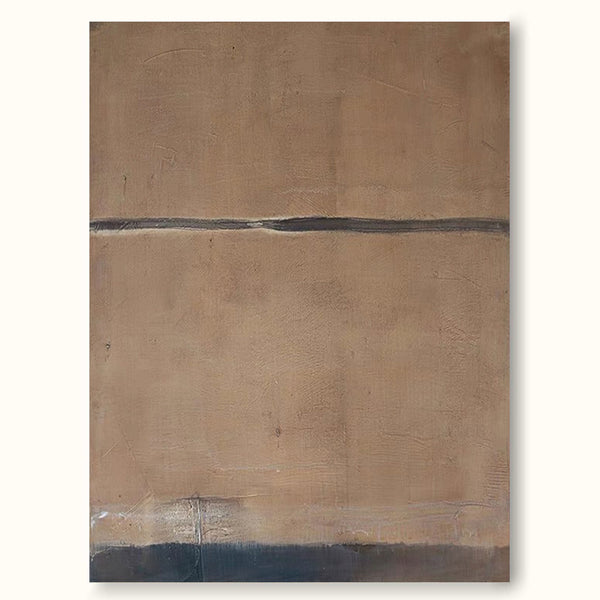 Brown Minimalist Wall Decor Brown Wabi-Sabi Painting Dark Brown Abstract Painting