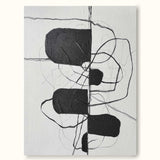 Large Black And White Minimalist Abstract Canvas Art Minimalist Line Painting Framed
