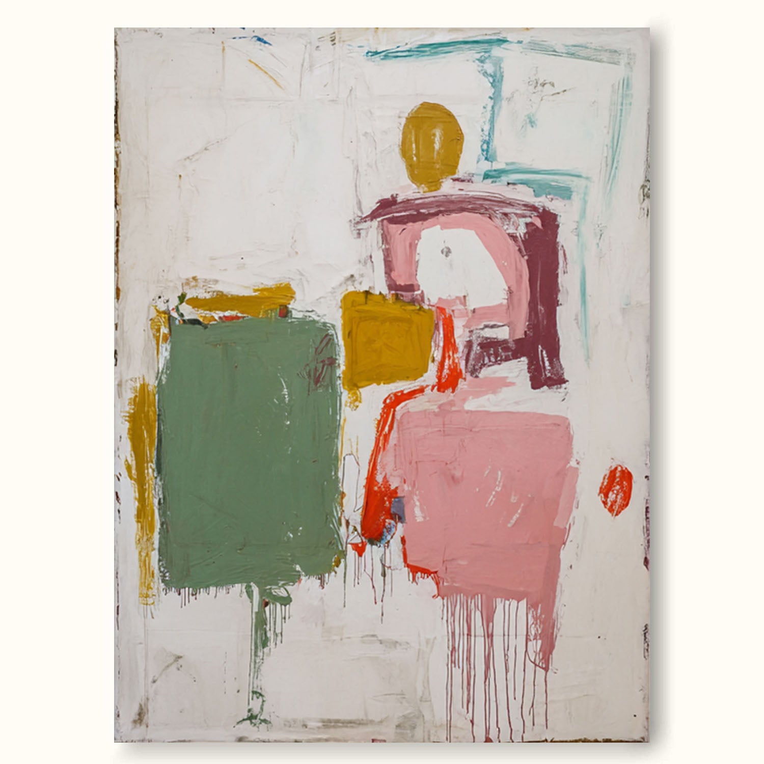 Modern Multicolor Minimalist Abstract Oil Painting Large Colorful Wall Art Original Textured Oil Artwork For Living Room Decor