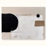 Beige And Black Wall Art Minimalist Beige Abstract Painting Black Minimalist Canvas Art
