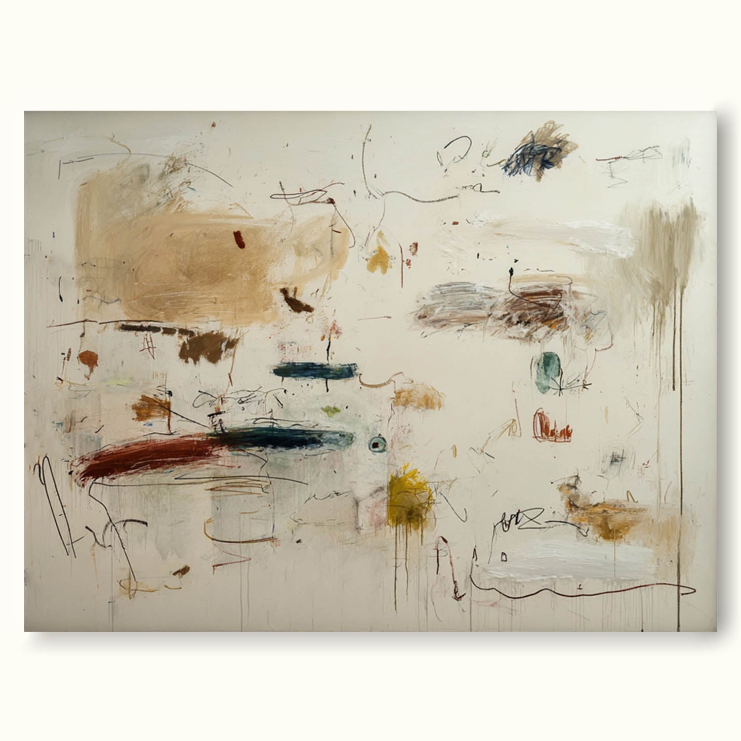Handmade Neutral Beige Abstract Oil Painting Large Neutral Beige Abstract Canvas Artwork Original Beige Oil Painting