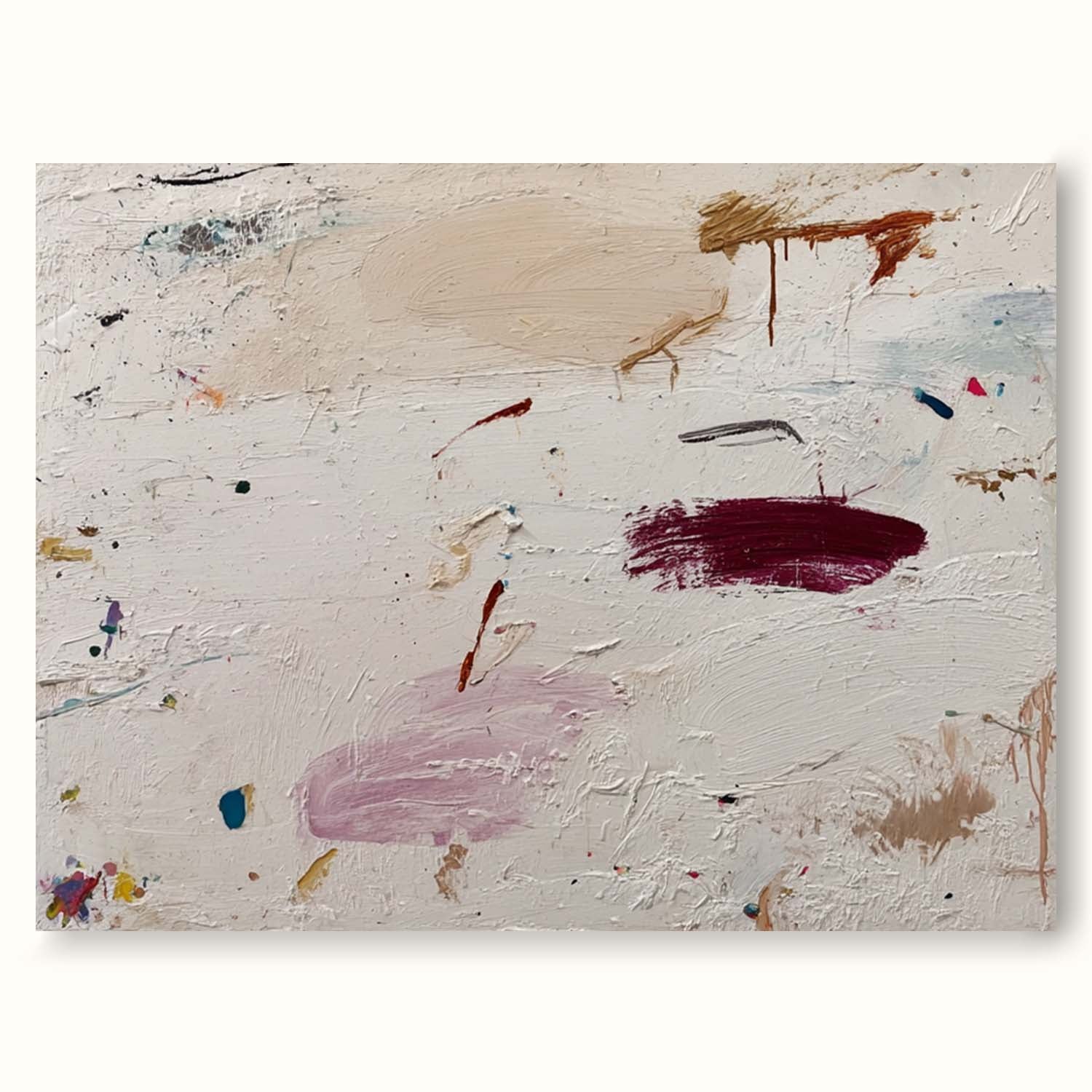 Original Neutral Earth Tones Abstract Painting Minimalist Neutral Beige Abstract Painting Wabi Sabi Beige Textured Oil Painting