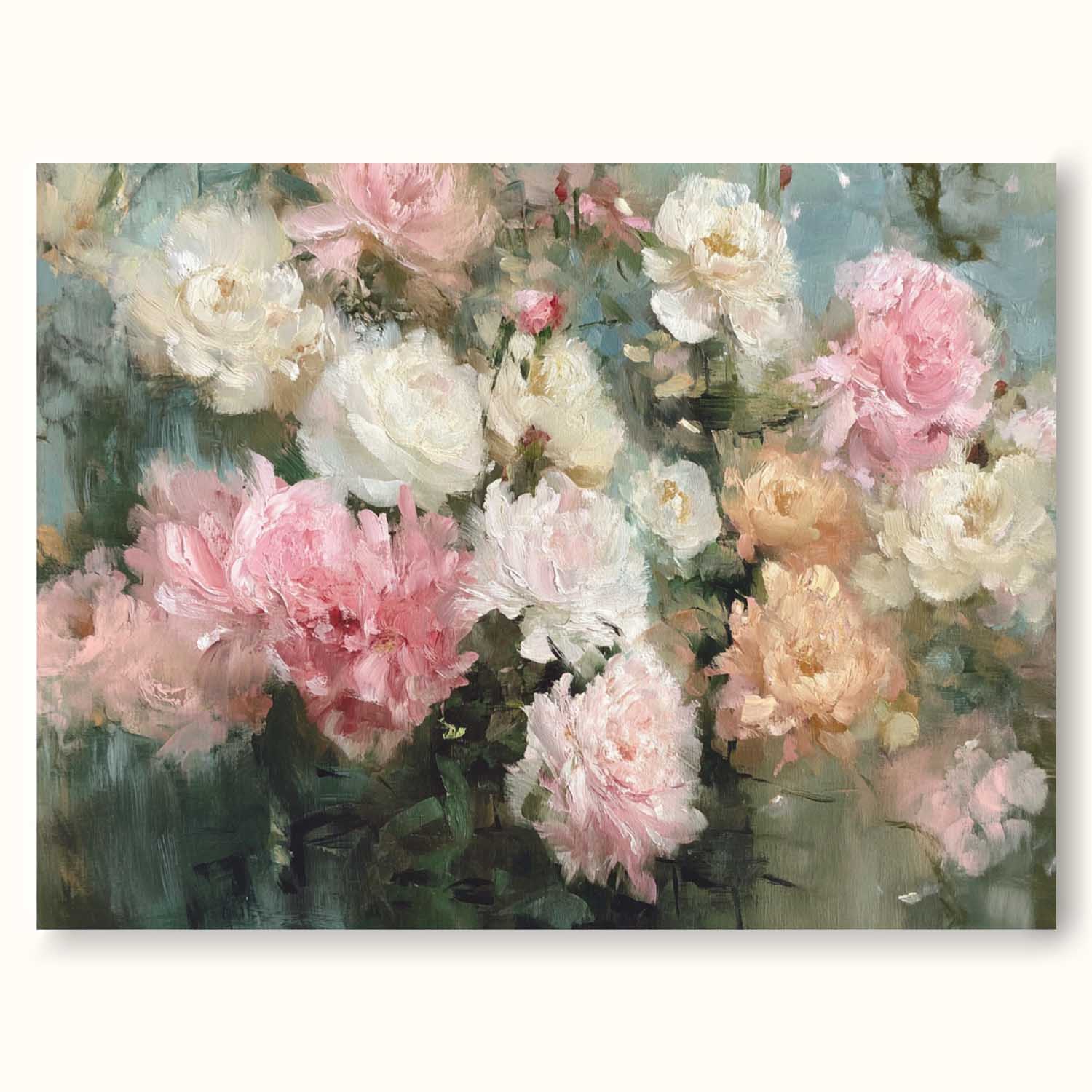 Original Abstract Peony Flower Oil Painting Minimalist Abstract Floral Oil Painting On Canvas Large White And Pink Peony Wall Art