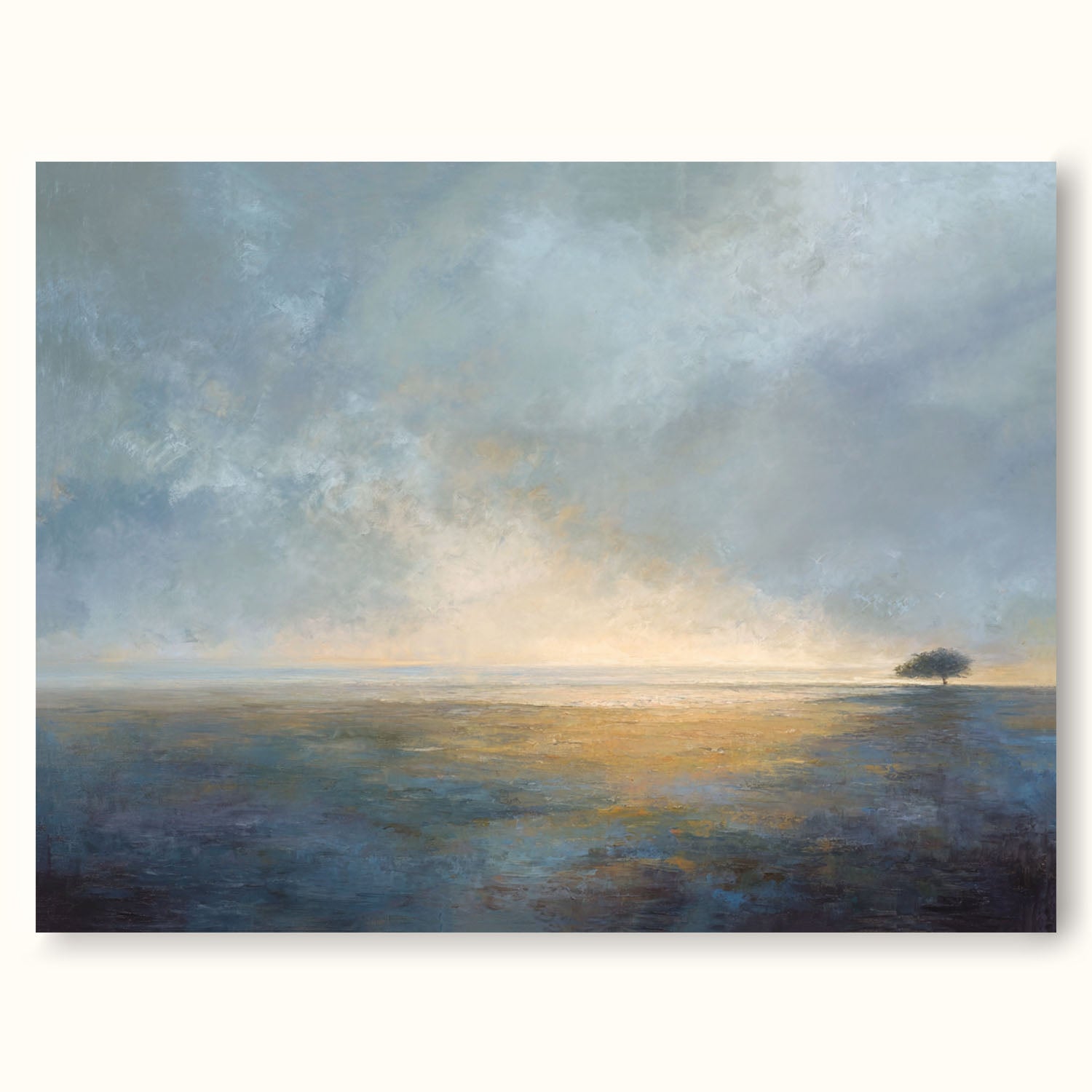 Blue Handmade Seascape Oil Painting Neutral Coastal Canvas Art Original Handmade Seascape Oil Painting