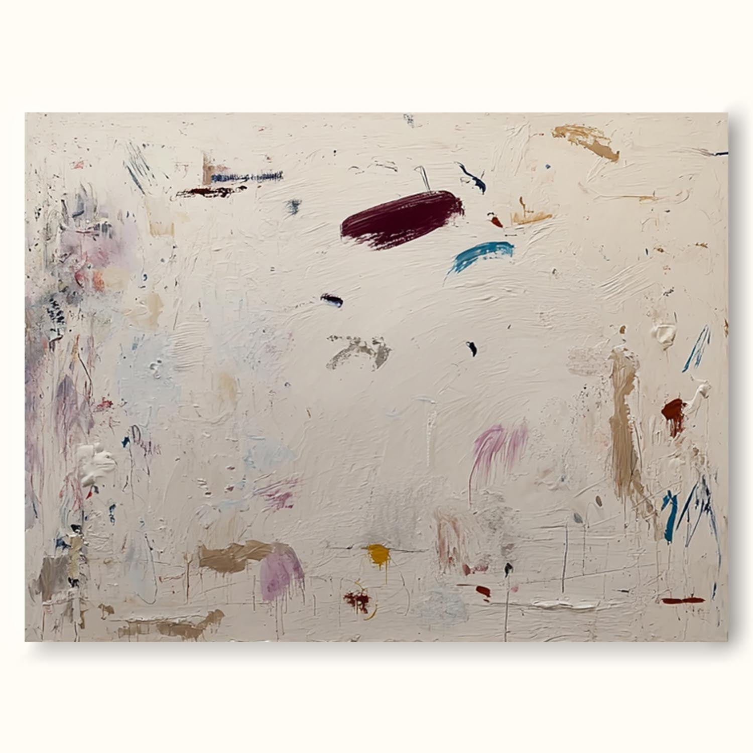 Minimalist Neutrals Graffiti Abstract Wall Art Original Beige And Gray Canvas Art Original Texture Canvas Art