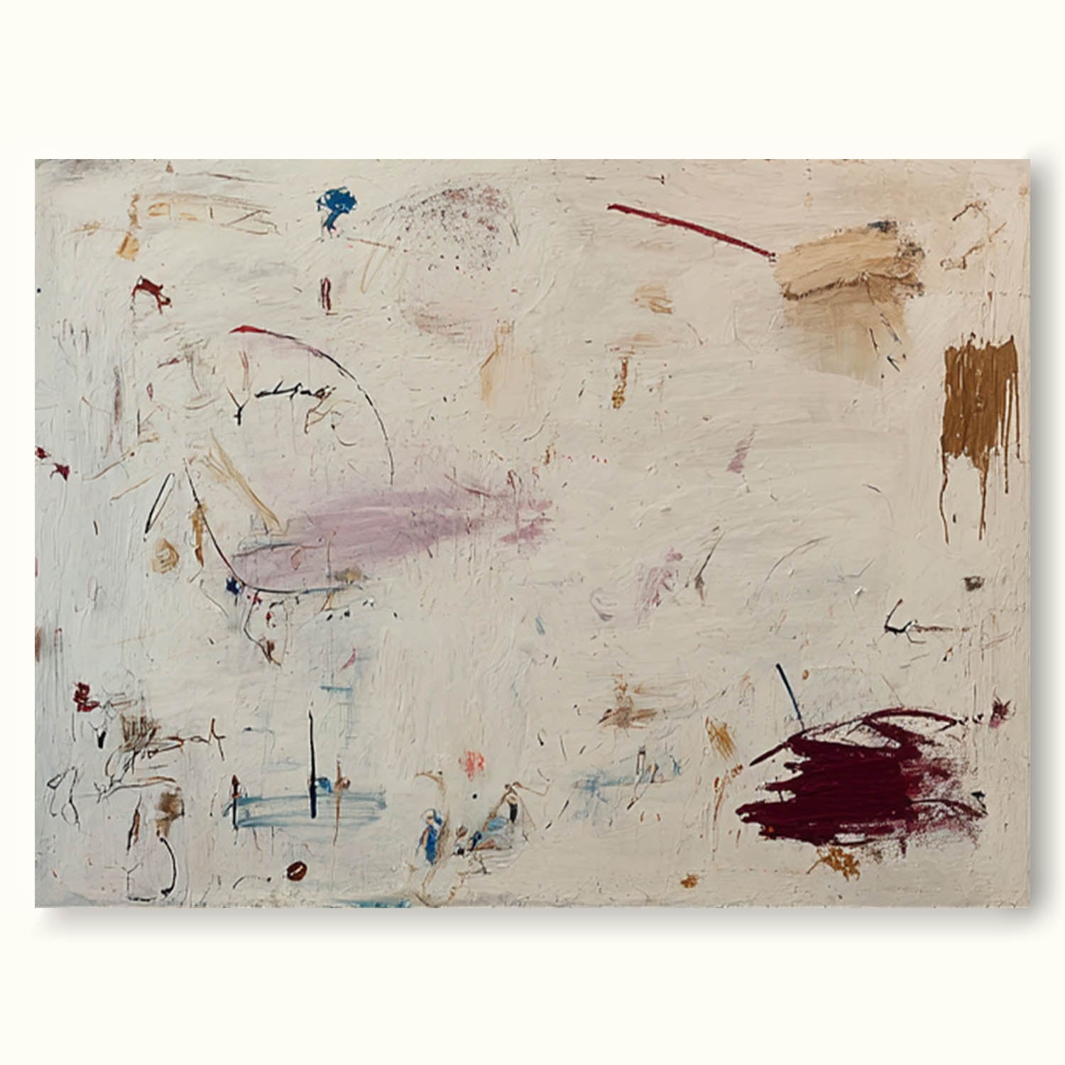 Large Neutral Beige Wall Art On Canvas Handmade Beige-Gray Graffiti Abstract Oil Painting Beige And Gray Abstract Canvas Art