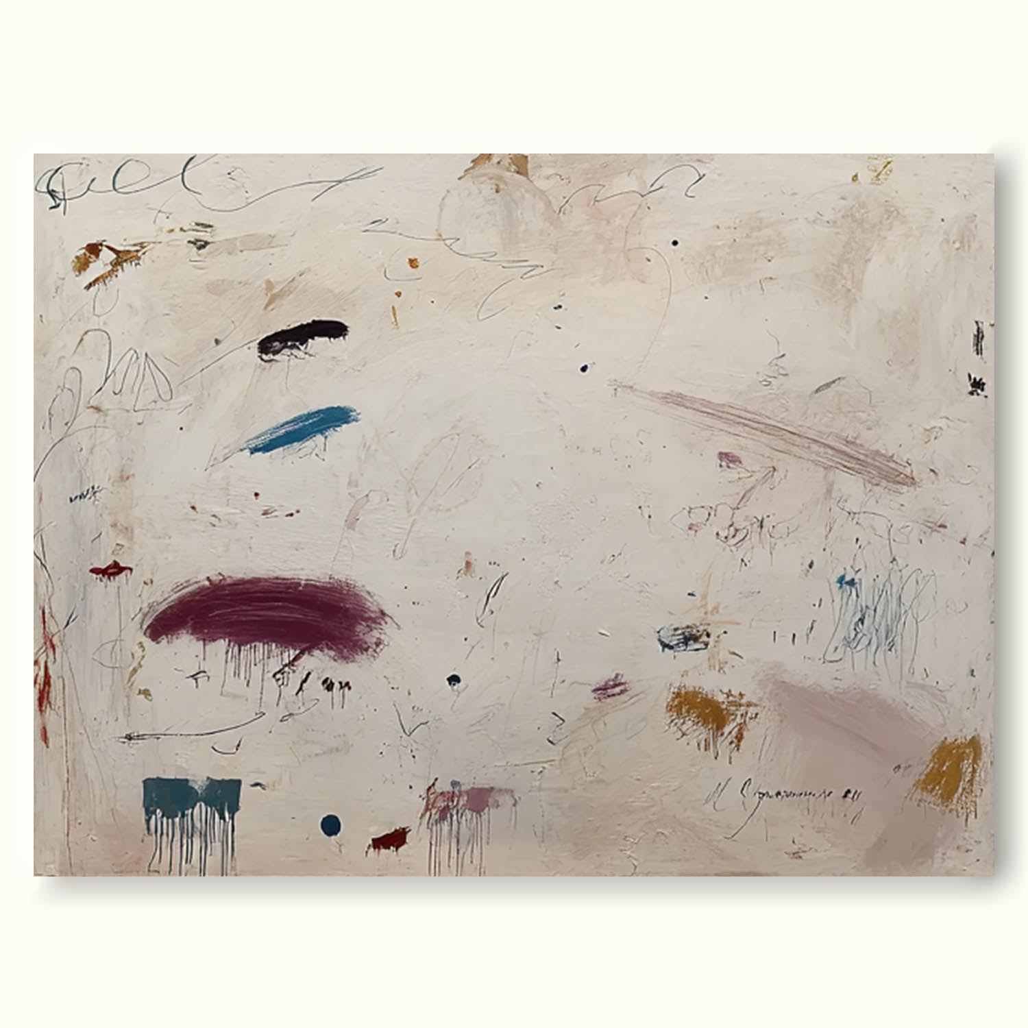 Neutral Beige And Cream Graffiti Art Minimalist Warm Neutrals Graffiti Abstract Painting Wabi Sabi Abstract Graffiti Canvas Art