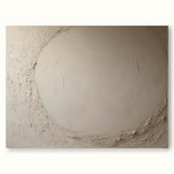 Large Beige Abstract Texture Painting Minimalist Beige Circle Abstract Wall Art