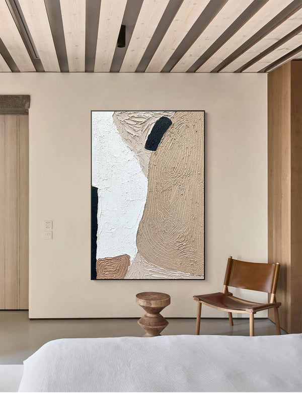 Large Beige Textured Art Minimalist Abstract Art Modernist Abstract Painting