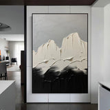 Black Canvas Wall Art White And Black Minimalist Canvas Painting Rich Textured Painting
