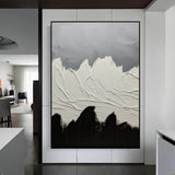 Black and White Abstract Painting Original Black White Minimalist Painting