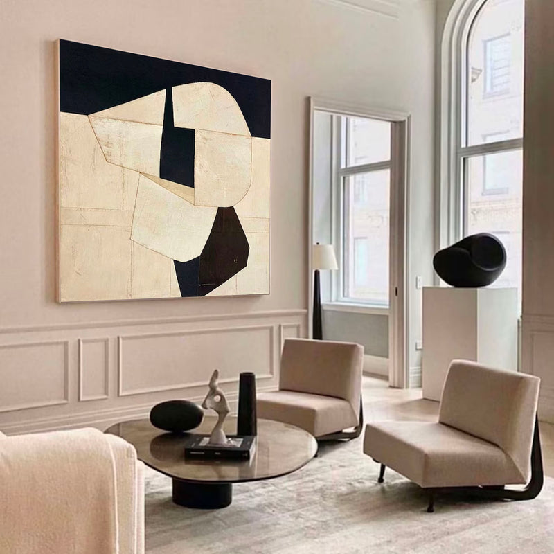 3D Minimalist Textured Beige Painting Large Beige Abstract Minimalist Painting