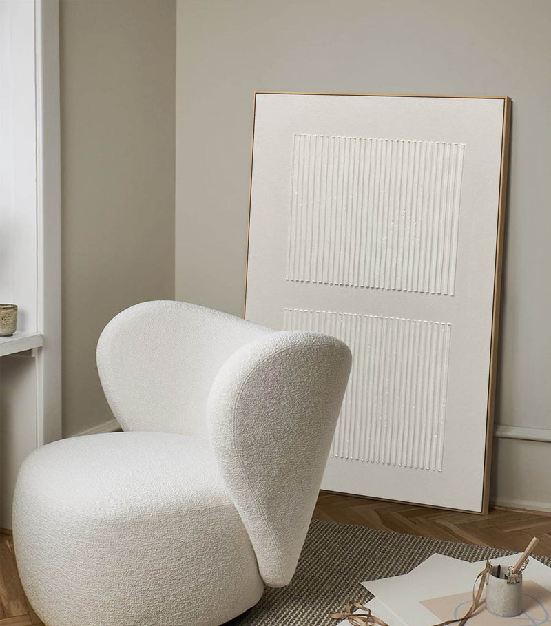 Beige Minimalist Texture Painting Modern Abstract Minimalist Art 3D Texture Pure Beige Wall Art