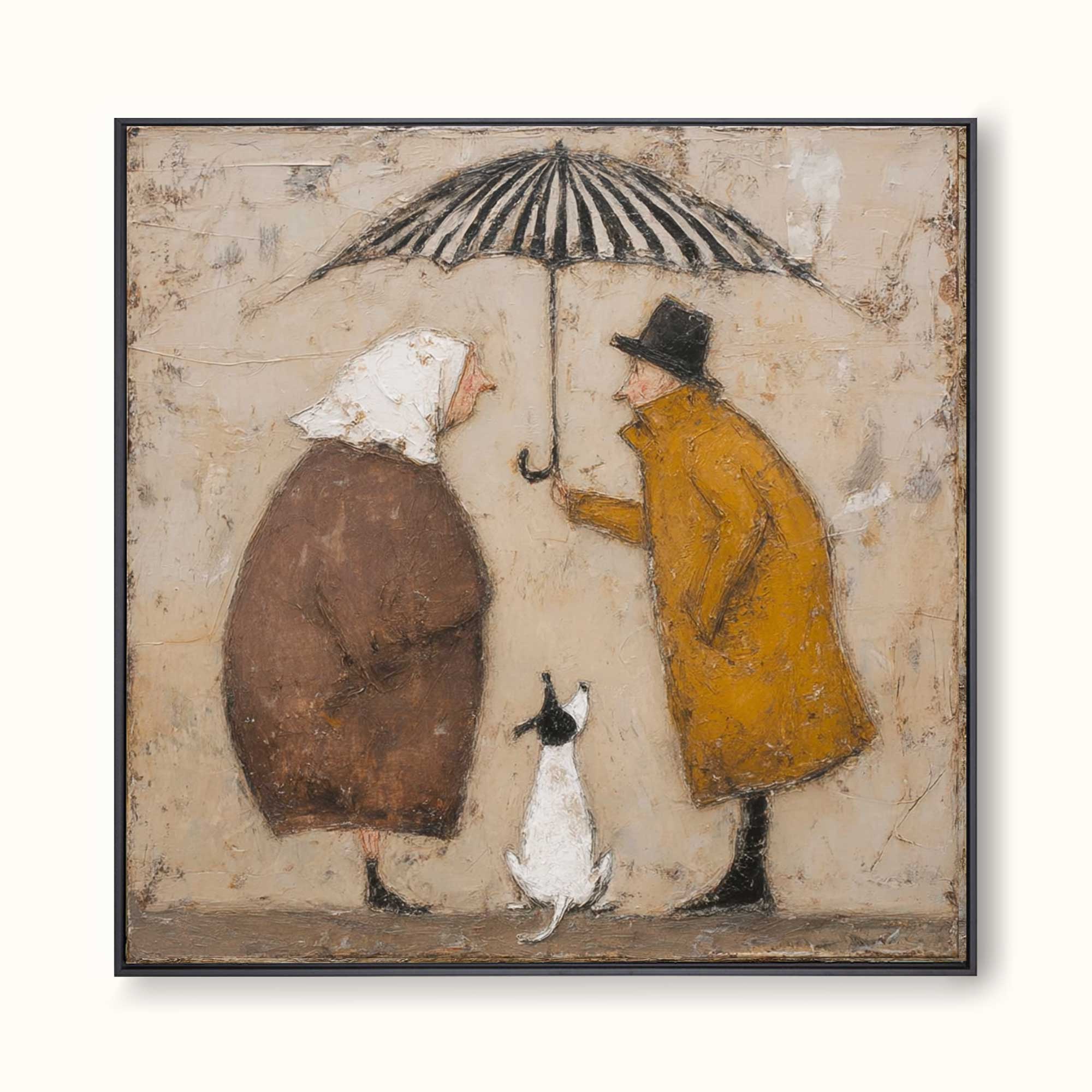 Large Framed Oil Painting Minimalist People Oil PaintingVintage Minimalist People Artwork For Living Room