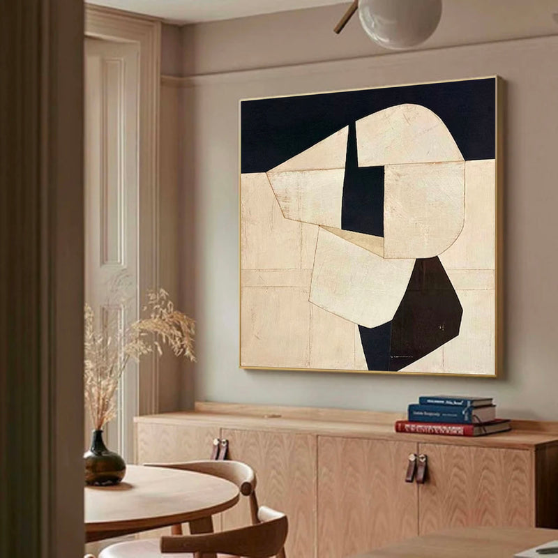 3D Minimalist Textured Beige Painting Large Beige Abstract Minimalist Painting