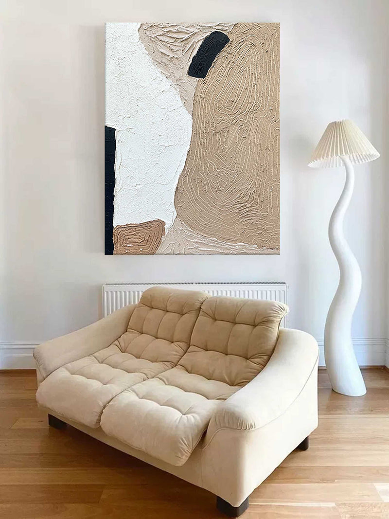 Large Beige Textured Art Minimalist Abstract Art Modernist Abstract Painting