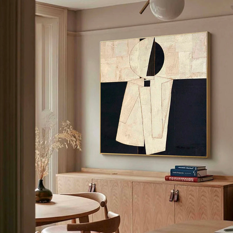  Large Brown And Black Texture Painting Original Black Beige Minimalist Wall Art