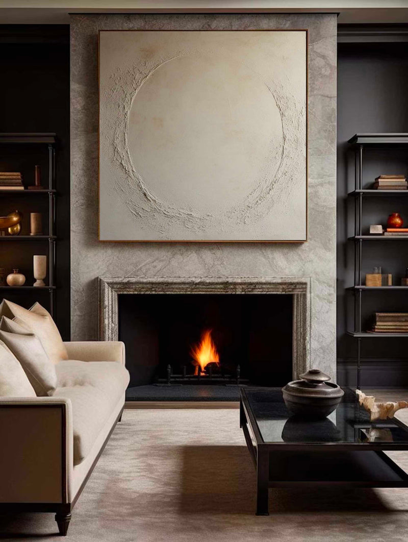 Original Beige Abstract Painting Pure Beige 3d Minimalist Painting Big Brown Canvas Art