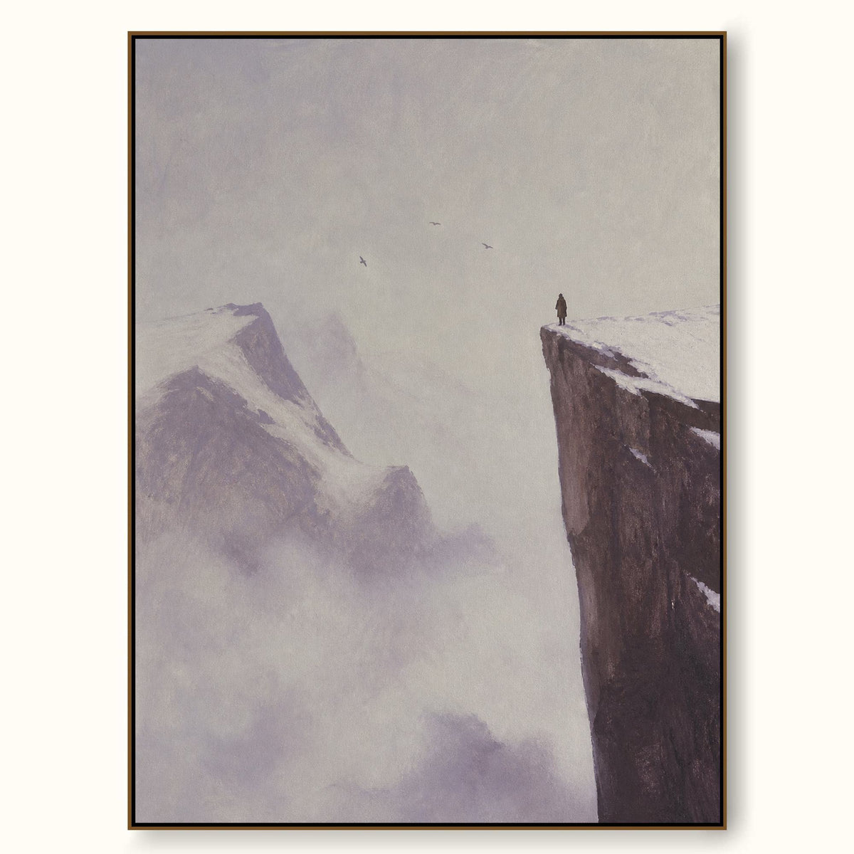 Hand Painted Minimalist Abstract Figure Cliff Painting Large Wall Art