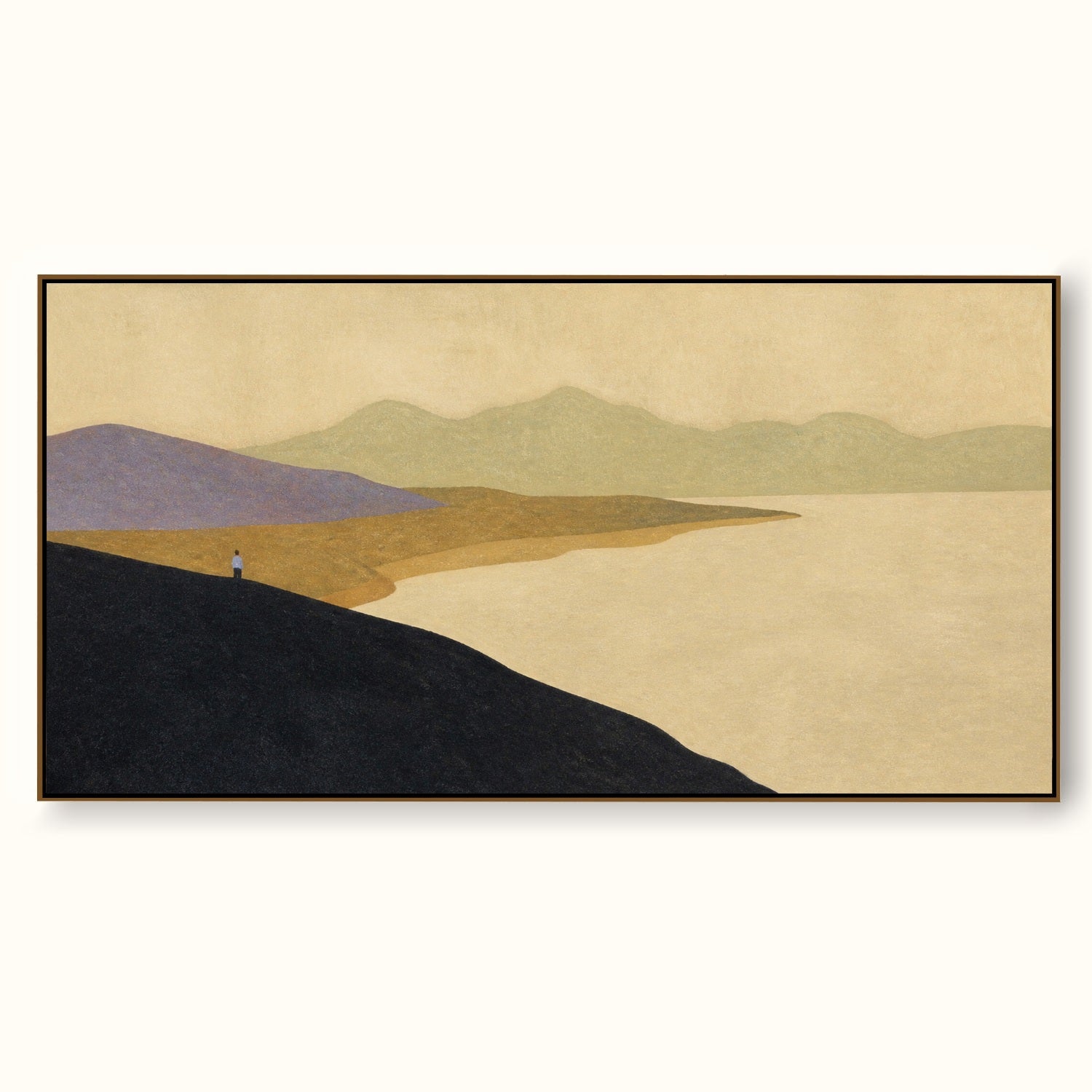 Minimalist Wall Art For Living Room Abstract Seascape In Earthy Tones Original