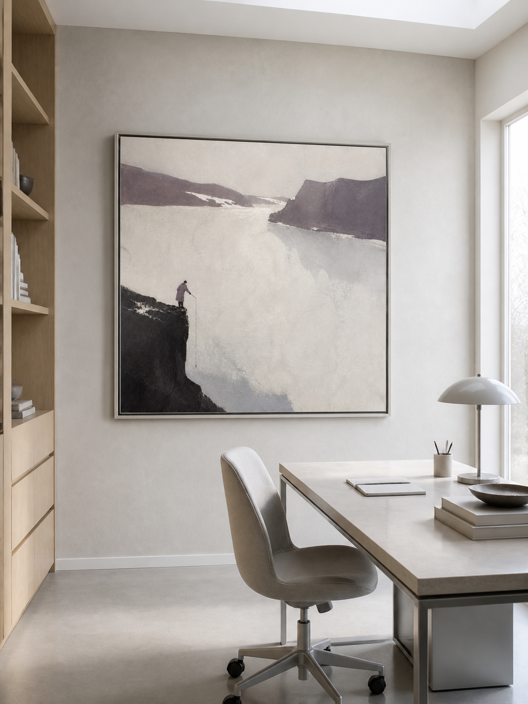 Hand-Painted Spectacular River Canvas Art Minimalist Landscape Wall Art
