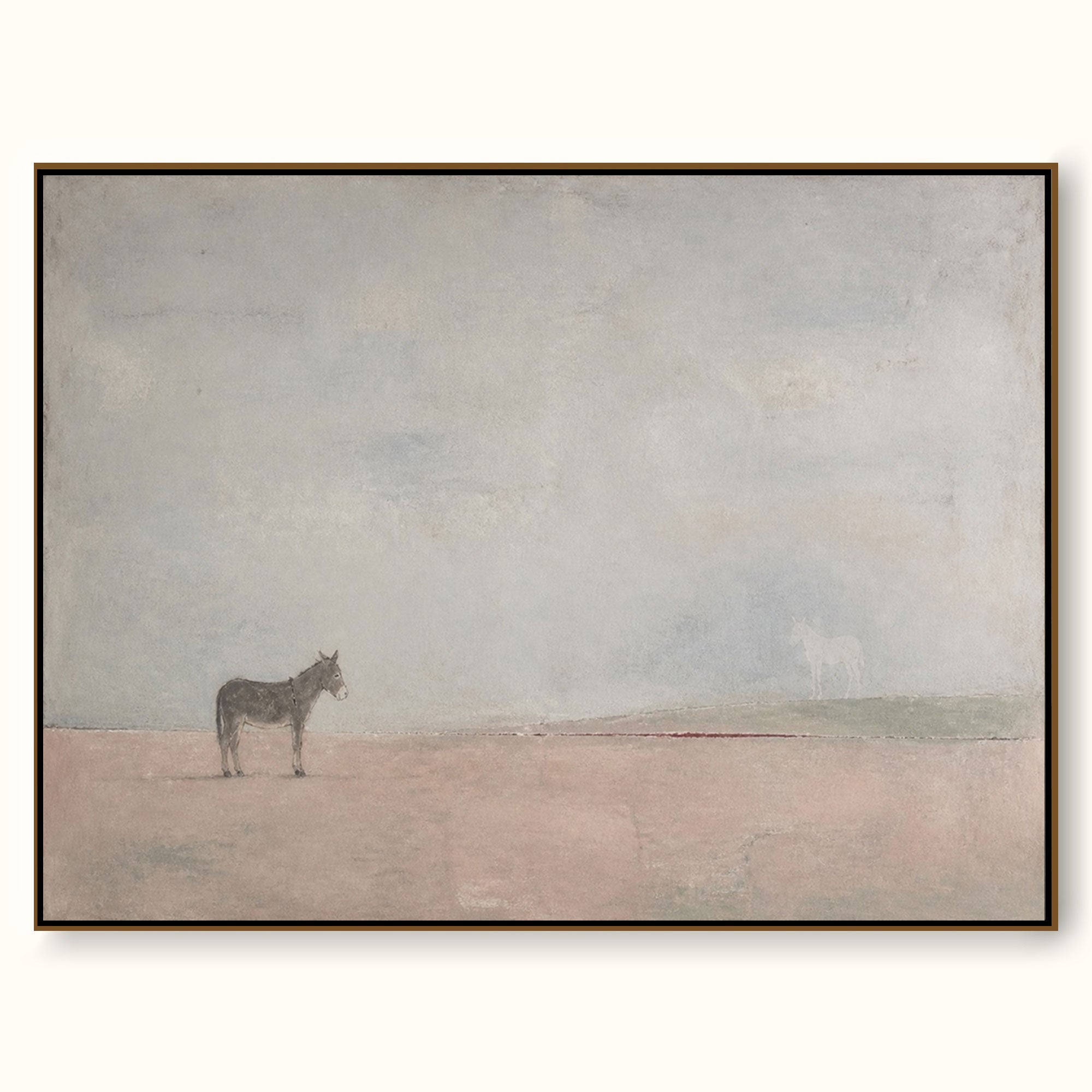 Rustic Minimalist Donkey Painting For Modern Farmhouse Wall Decor Art