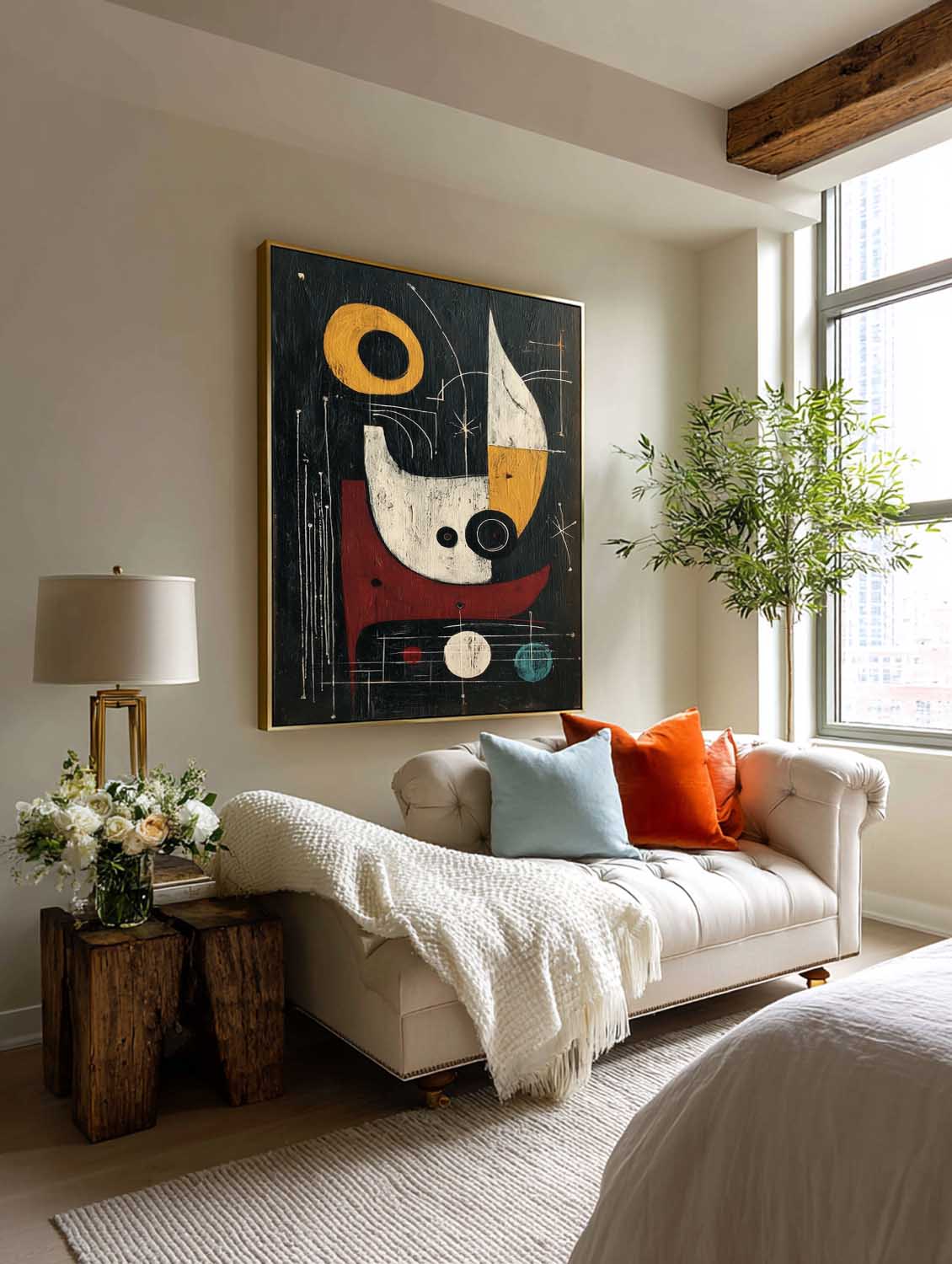 Large Vertical Textured Minimalist Abstract Painting Original Hand Painted Heavy Impasto Canvas Art