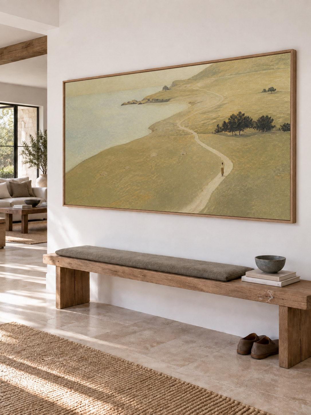 Large Panoramic Landscape Painting For Modern Bedroom Decor