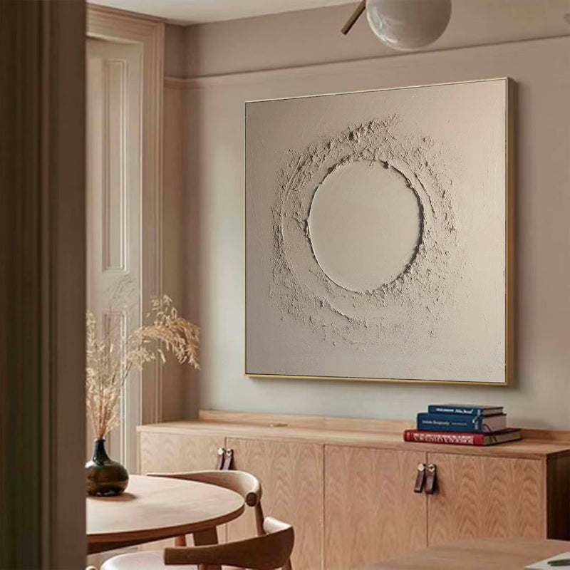Minimalist Beige Canvas Art Large Abstract Minimalist Painting Geometric Art Wall Art