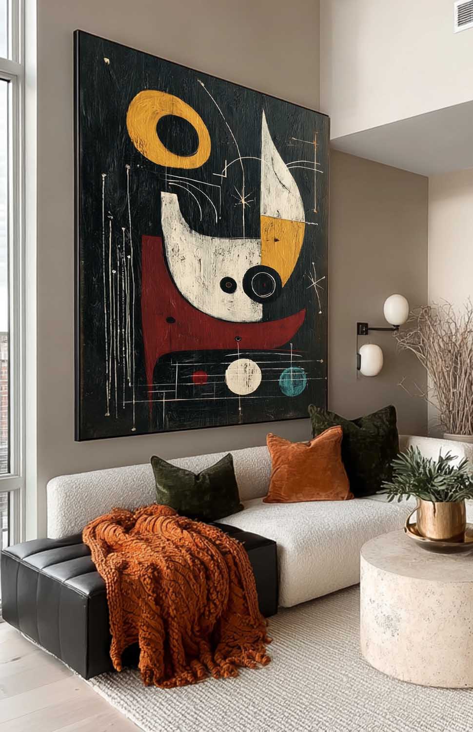 Large Vertical Textured Minimalist Abstract Painting Original Hand Painted Heavy Impasto Canvas Art