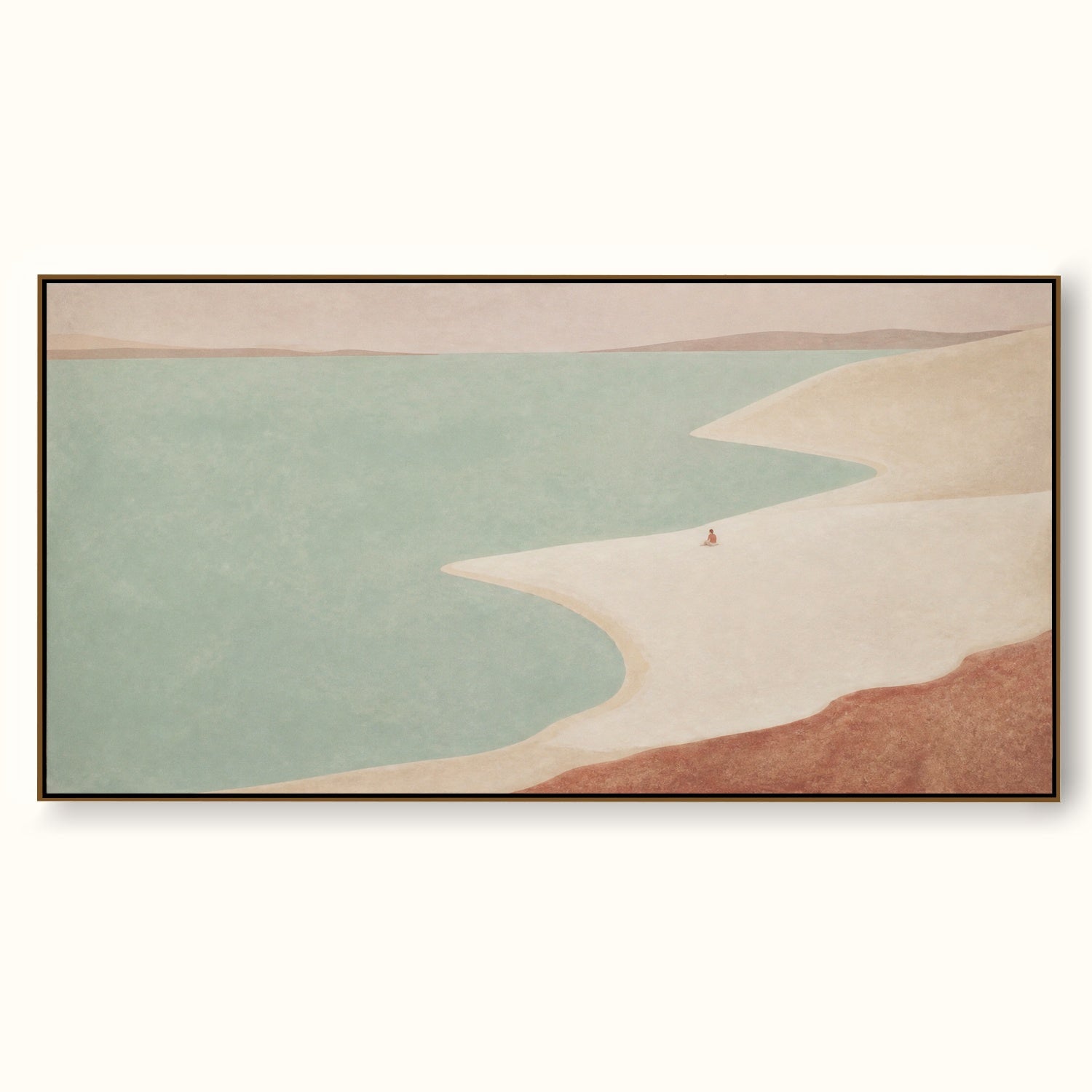 Tranquil Beach Wall Art For Modern Living Room In Earthy Tones