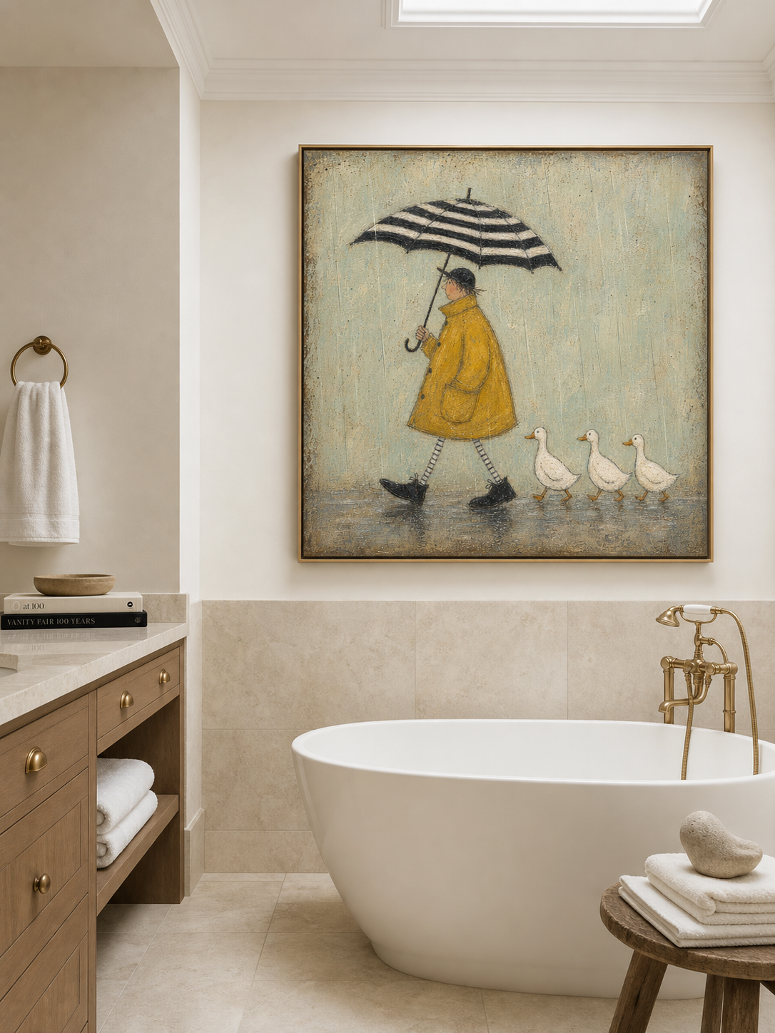 Original Retro Gentleman Hand Painted Artwork Heavy Impasto Canvas Wall Decor