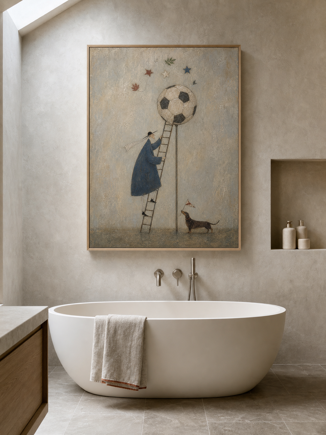2026 World Cup Inspired Soccer Wall Art With Gentleman And Dachshund