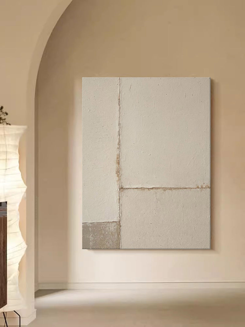 Large Pure Beige Minimalist Painting Neutral Beige Minimal Wall Art abstract Beige Painting