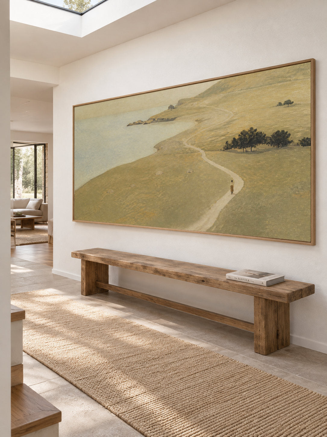 Large Panoramic Landscape Painting For Modern Bedroom Decor