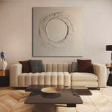Minimalist Beige Canvas Art Large Abstract Minimalist Painting Geometric Art Wall Art