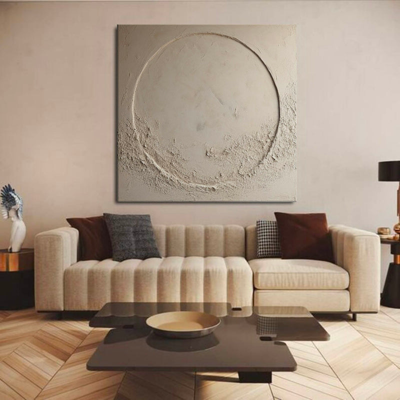 Large Beige Abstract Texture Painting Beige textured painting on canvas Pure beige Textured Art