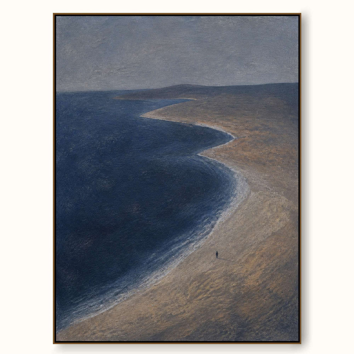 Deep Navy Coastal Wall Art Minimalist Ocean Landscape For Bedroom