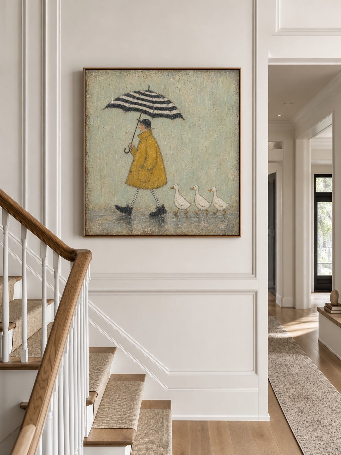 Original Retro Gentleman Hand Painted Artwork Heavy Impasto Canvas Wall Decor