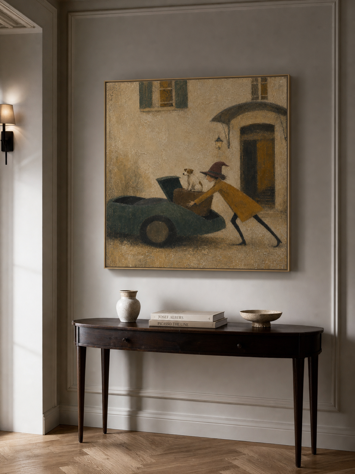 Nostalgic Travel Vintage Car Painting For Cozy Living Room Wall Art Decor