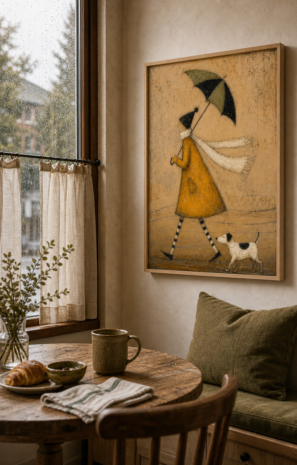 Vintage Minimalism Figures Art Large Abstract Figure Painting Framed Textured Painting For Living Room