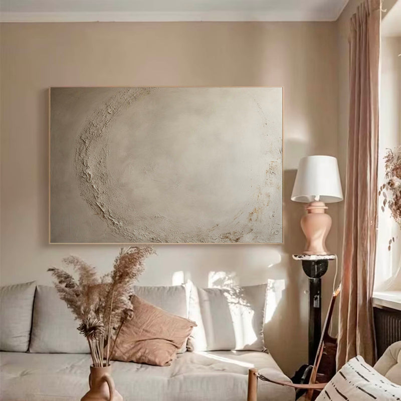 Original Beige Abstract Painting Minimalist Beige Wall Art Beige Wabi Sabi Minimalist Wall Art