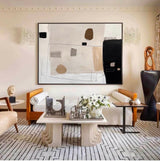 Beige Black Minimalist Painting On Canvas Large Beige Texture Wall Art Beige Abstract Wall Art