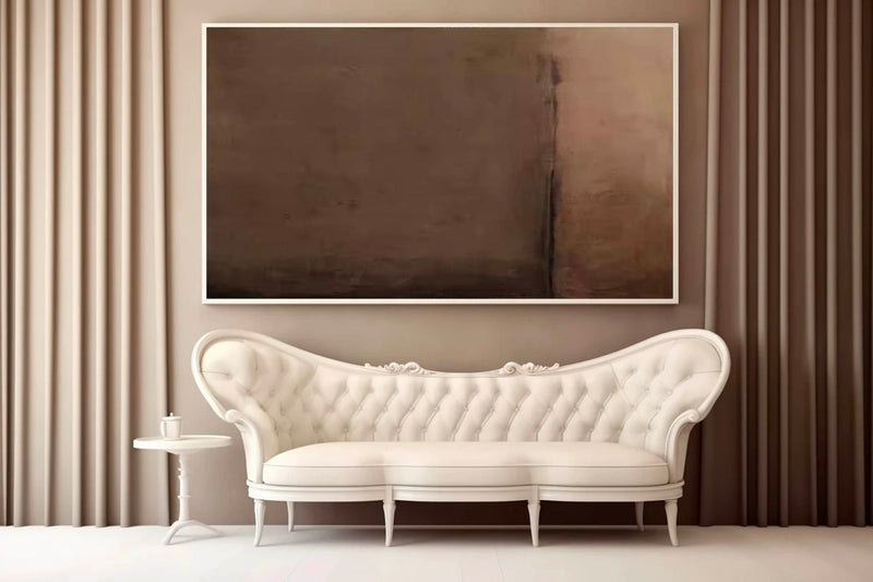 Original Brown Minimalist Art Living Room Brown Canvas Art Large Brown Abstract Painting On Canvas