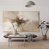 Minimalist Beige Wall Art Large Beige Abstract Canvas Art Nordic Abstract Painting Living Room